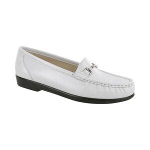 SAS Tripad Comfort Metro Loafer 7S Pearl White Leather Bit Strap Moccasin Shoe‎